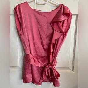 NY&Co Pink Ruffle Top Size Small